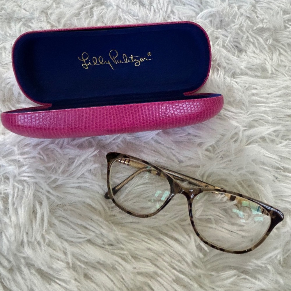 Lilly Pulitzer Sanford Eyeglasses Frames Tortoise Gold Cat Eye 51-16-137 & Case